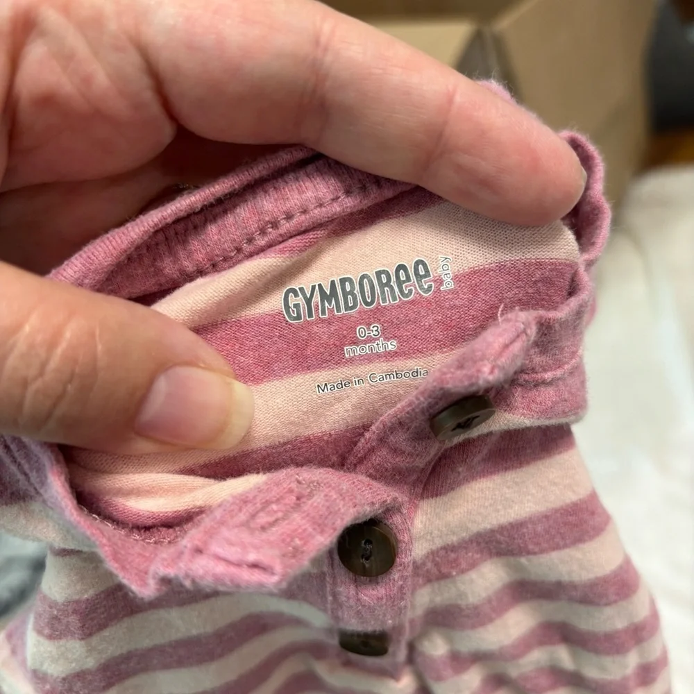 Gymboree pink striped outfit baby girl 0-3 months